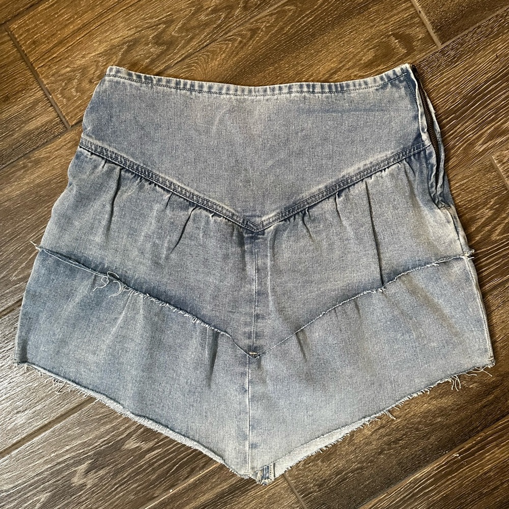 Tiered Denim Skirt